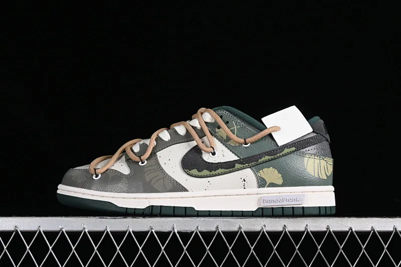 All Categories Nk SB Dunk Series Nk SB Dunk Low Low-top sneakers Nk Dunk Low Panda Prank Jungle Crossing-Lvye Fuyuan Rice brown green SB strap low-top casual sneakers FD0350-133